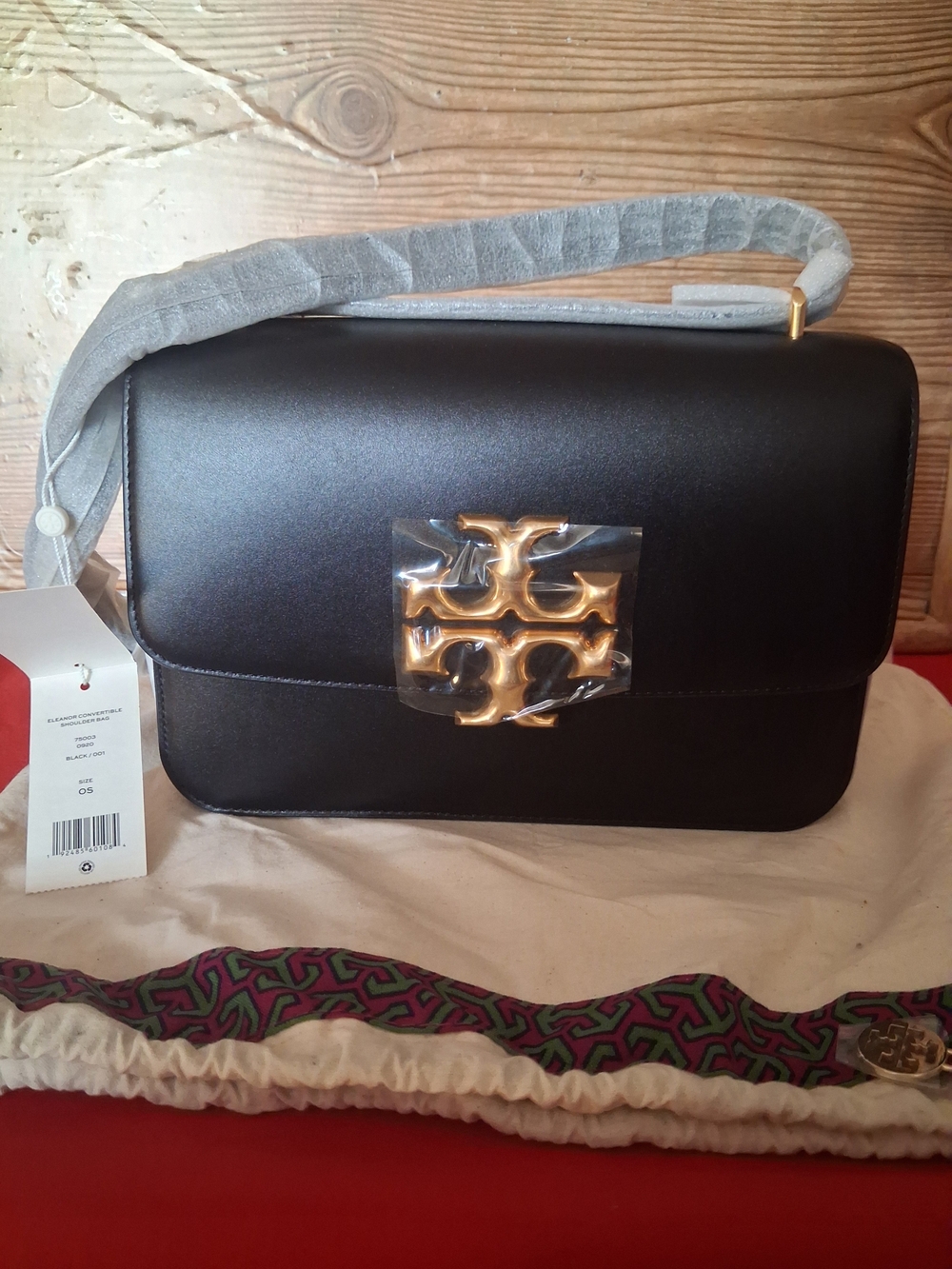 Pre-owned, Like New Authentic Tory Burch Large Eleanor Black Leather Bag